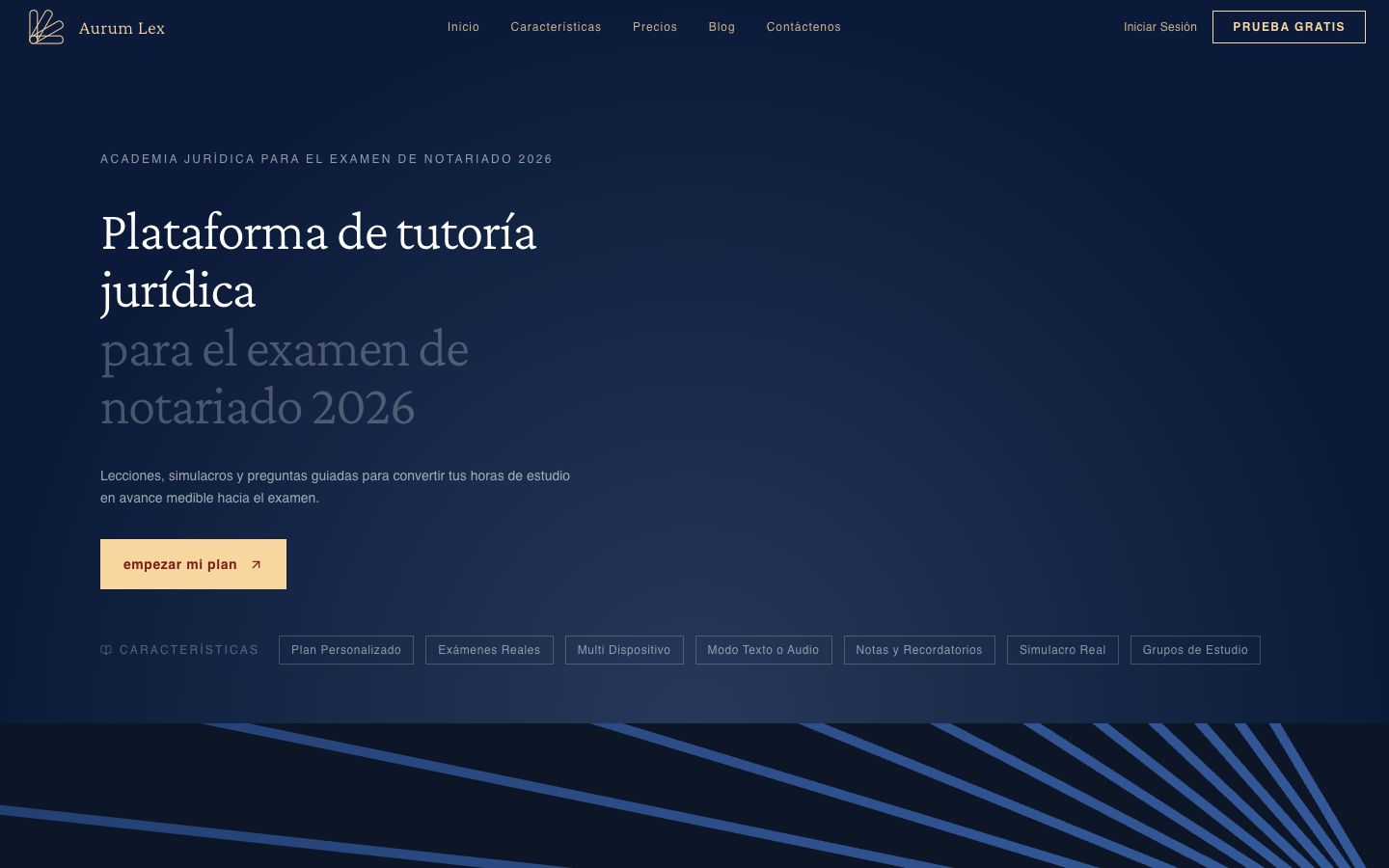 Aurumlex homepage hero