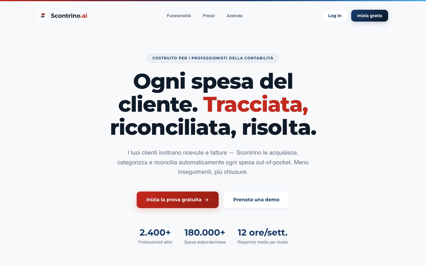 Scontrino.ai homepage hero