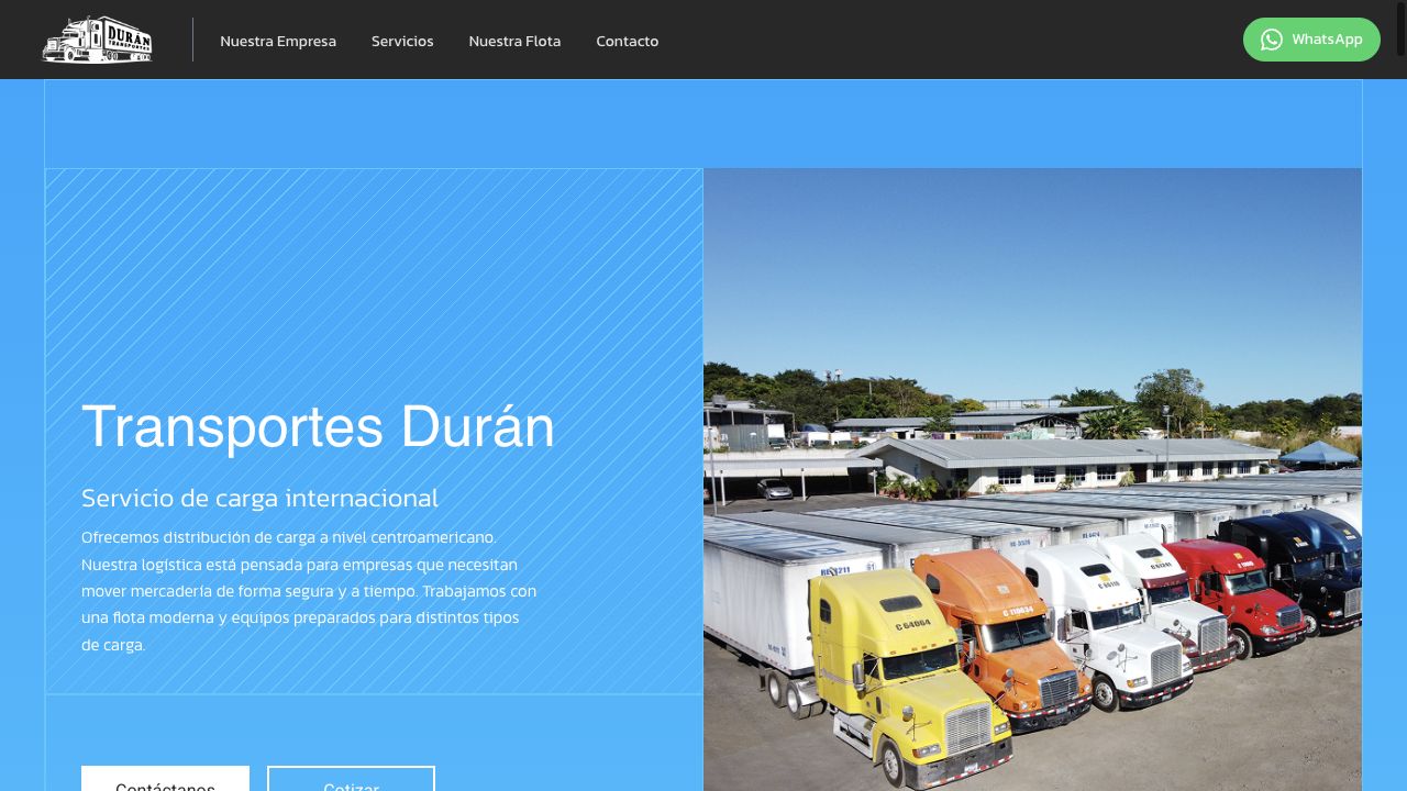 Transportes Durán homepage hero